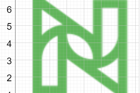 Ein Koordinatensystem zeigt das grüne Logo der Nikolauspflege